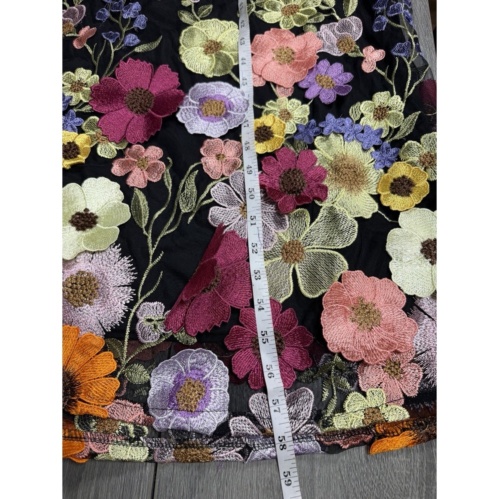 Lulus 3D Colorful Floral Embroidered Tie-Strap Thriving Poise Maxi Dress Size L - Picture 15 of 16